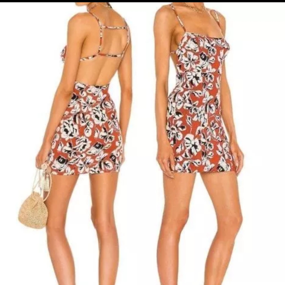 Free people bodycon orange floral